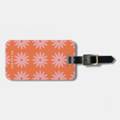 Retro Roze Daisy Print Bagagelabel (Voorkant horizontaal)