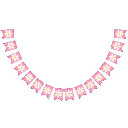 Retro Roze Daisy Sunburst Bunting Flags – Groovy B Vlaggetjes (Alle)