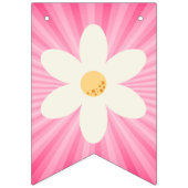 Retro Roze Daisy Sunburst Bunting Flags – Groovy B Vlaggetjes (Eerste vlag)