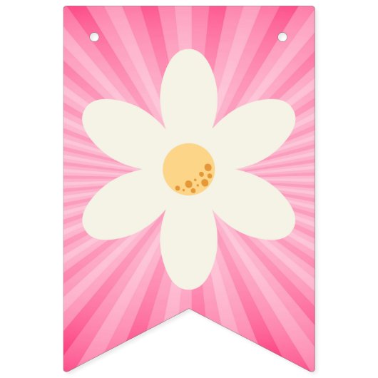 Retro Roze Daisy Sunburst Bunting Flags – Groovy B Vlaggetjes (Derde vlag)