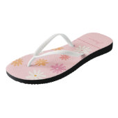 Retro Roze Daisy-Teenslippers voor Bridesmaids Teenslippers (Schuin)