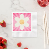 Retro Roze Daisy Verjaardag servetten – Boho Groov (Insitu)