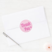 Retro Roze Dank Je  Ronde Sticker (Envelop)
