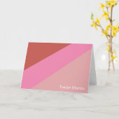 Retro Roze diagonaal gepersonaliseerde stripteuren Kaart (Gele Bloem)