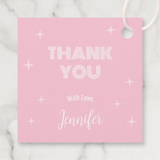 Retro Roze Disco Bal 70s 80s Themaparty Bruiloftsf Bedankjes Labels (Achterkant)