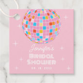 Retro Roze Disco Bal 70s 80s Themaparty Bruiloftsf Bedankjes Labels (Voorkant)