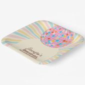 Retro Roze Disco Bal Groovy Boho Bruidsfeest Papieren Bordje (Gebogen)