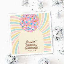 Retro Roze Disco Bal Groovy Boho Bruiloft Feest