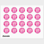 Retro Roze Disco Bal PERSOONLIJK Ronde Sticker (Vel)
