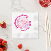 Retro Roze Disco Bal PERSOONLIJK Servet (Insitu)