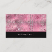 Retro Roze Disco Ball Spiegel | QR-code Visitekaartje (Voorkant)