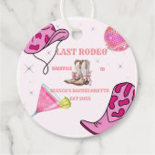 Retro Roze Disco Cowgirl Western Bachelorette Bedankjes Labels (Voorkant)