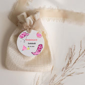 Retro Roze Disco Cowgirl Western Bachelorette Bedankjes Labels