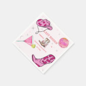 Retro Roze Disco Cowgirl Western Bachelorette Servet (Hoek)