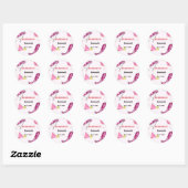 Retro Roze Disco Cowgirl Westerse Bachelorette  Ronde Sticker (Vel)