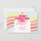 Retro roze discobal in mijn verjaardagsfeestje bedankkaart (Voorkant)