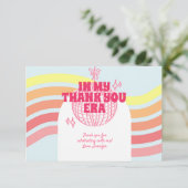 Retro roze discobal in mijn verjaardagsfeestje bedankkaart (Staand voorkant)