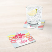 Retro roze discobal in mijn verjaardagsfeestje kartonnen onderzetters (Insitu)