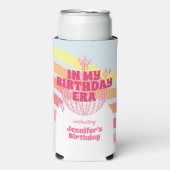 Retro roze discobal in mijn verjaardagsfeestje seltzer blikjeskoeler (Seltzer Voorkant)