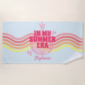 Retro roze discobal in mijn zomertijdperk strandlaken (Voorkant)