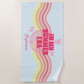 Retro roze discobal in mijn zomertijdperk strandlaken (Voorkant)