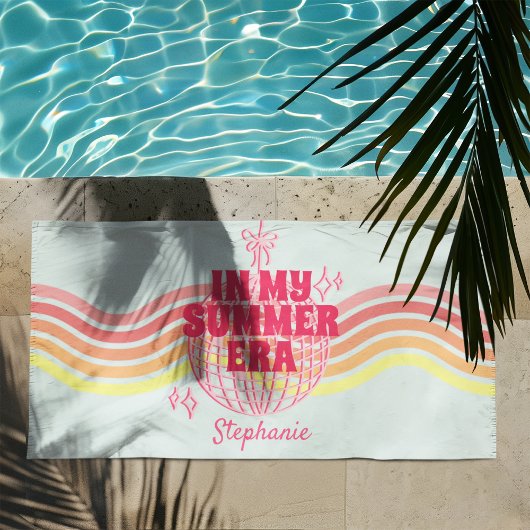 Retro roze discobal in mijn zomertijdperk strandlaken