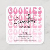Retro Roze DIY Cookie Decoratie Instructies Vierkante Visitekaartje (Voorkant)