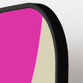 Retro Roze Drie Cirkel Streep met Naam Pickleball Paddle (Links Detail)