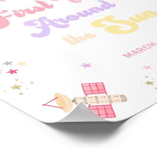 Retro Roze eerst Reis rond het Welkomstteken van d Poster (Hoek)