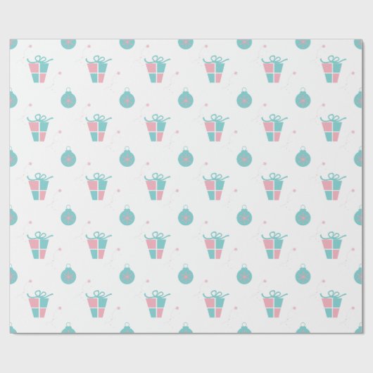 Retro Roze en Aqua cadeaudoos Verpakkingspapier Cadeaupapier (Vlak)