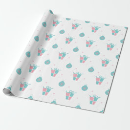 Retro Roze en Aqua cadeaudoos Verpakkingspapier Cadeaupapier