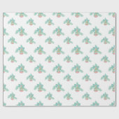 Retro roze en aqua kerstversiering Inpakpapier (Vlak)