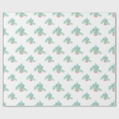 Retro Roze en Aqua ornamenten Verpakkingspapier Cadeaupapier (Vlak)