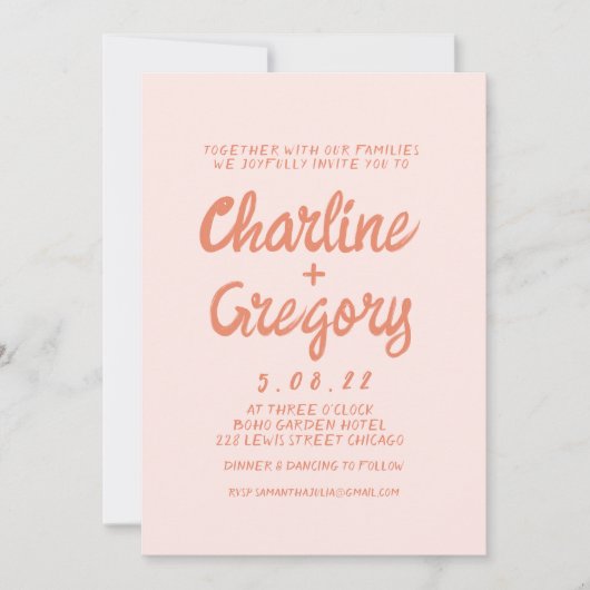 Retro Roze en de uitnodiging van het Roodzakje van (Voorkant)