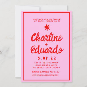 Retro Roze en de uitnodiging van het Roodzakje van