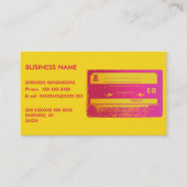 Retro Roze en Geel Cassettebandje Visitekaartje (Voorkant)