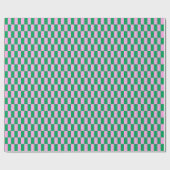 Retro Roze en Groen Preppy Checkerboard Cadeaupapier (Vlak)