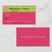 Retro Roze en Groen Visitekaartje (Voorkant / Achterkant)