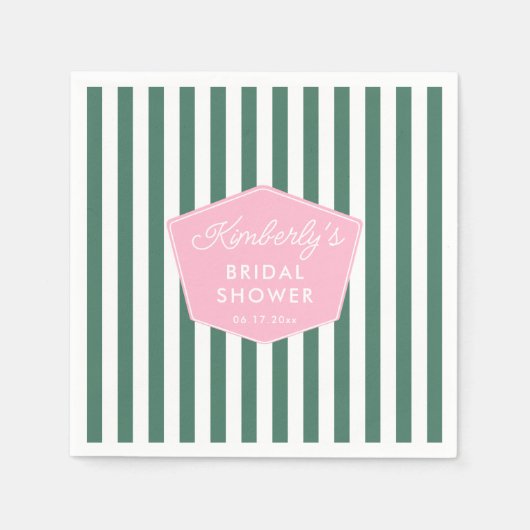 Retro roze en groene Beverly Hills Vrijgezellenfee Servet (Voorkant)