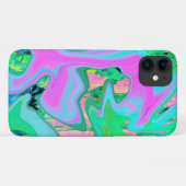Retro Roze en lichtblauw vloeibaar art op hydrange Case-Mate iPhone Case (Achterkant (horizontaal))