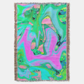 Retro Roze en lichtblauw vloeibaar art op hydrange Deken (Voorkant Verticaal)