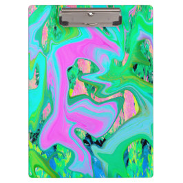 Retro Roze en lichtblauw vloeibaar art op hydrange Klembord