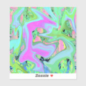 Retro Roze en lichtblauw vloeibaar art op hydrange Sticker (Vel)