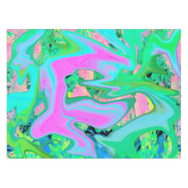 Retro Roze en Lichtblauwe Vloeibare Kunst op Hydra Tafelkleed