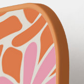 Retro roze en Oranje bloem monogram Pickleball Paddle (Links Detail)