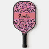 Retro Roze en Oranje handtekeningen Pickleball Paddle (Voorkant)