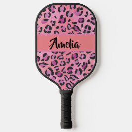 Retro Roze en Oranje handtekeningen Pickleball Paddle
