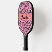 Retro Roze en Oranje handtekeningen Pickleball Paddle (Links)