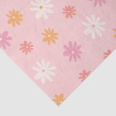 Retro roze en oranje madeliefjes bloem tissuepapier (Detail)