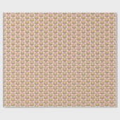 Retro Roze en Paarse Floral Pattern Cadeaupapier (Vlak)